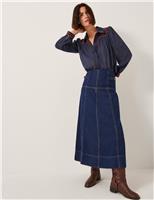 Monsoon Pure Cotton Embroidered Shirt Navy