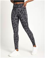 Adidas Optime Animal Print Leggings Grey Mix