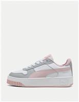 Puma Carina Street Leather Flatform Trainers White