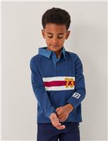 Pure Cotton Long Sleeve Polo Shirt (3-13 Yrs)
