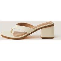 Monsoon Block Heel Open Toe Mules Ivory