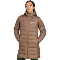 Adidas Terrex Multi Light Down Hooded Puffer Coat Brown