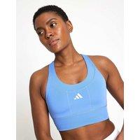 Adidas Run Pocket Medium Support Sports Bra Light Blue