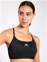 Adidas AeroReact Training 3 Stripes Sports Bra Blue Mix