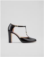 Leather Patent Block Heel Mary Jane Shoes