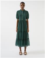 Polka Dot Midaxi Tiered Dress