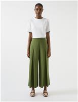 Relaxed Wide Leg Ankle Grazer Trousers