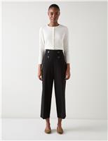 Button Detail Cropped Cigarette Trousers