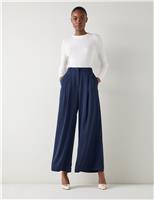 Pleated Wide Leg Ankle Grazer Trousers