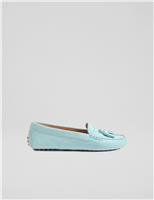 Leather Tassel Flat Moccasin Loafers