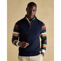 Joules Pure Cotton Quarter Zip Tank Top Navy