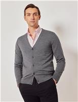 Pure Merino Wool V-Neck Cardigan