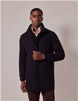 Pure Wool Funnel Neck Overcoat