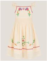 Pure Cotton Floral Embroidered Dress (3-15 Years)