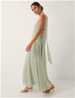 Monsoon Embellished Maxi Swing Dress Light Green