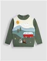 Pure Cotton Woodland Scene Jumper (6 Mths-7 Yrs)