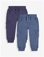 2 Pack Pure Cotton Cargo Joggers (6 Mths-9 Yrs)