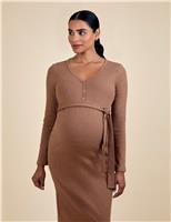 Maternity Cotton Rich Ribbed Bodycon Dress
