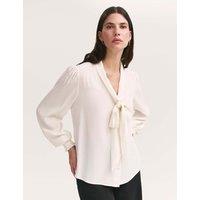 Finery London Georgette Tie Neck Blouse Ivory