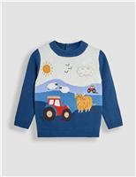 Pure Cotton Tractor Scene Jumper (6 Mths-7 Yrs)