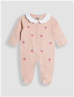 Pure Cotton Strawberry Collared Sleepsuit (0-12 Mths)
