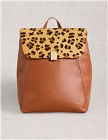 Leather Animal Print Backpack