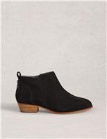 Wide Fit Suede Block Heel Ankle Boots