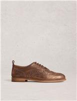 Leather Metallic Lace Up Brogues