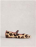 Leather Leopard Print Flat Ballet Pumps