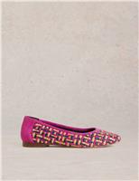Leather Woven Ballet Pumps