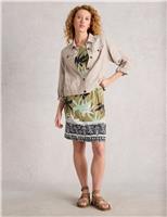 Jersey Abstract Print Round Neck Dress