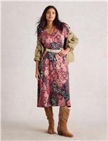 Cotton Blend Jersey Floral Tea Dress
