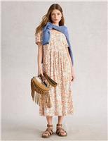 Cotton Blend Jersey Abstract Floral Dress