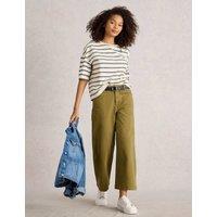 White Stuff Wide Leg Cropped Jeans Green