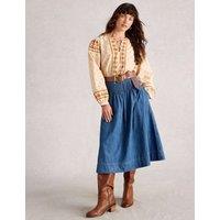 White Stuff Denim Midi Skirt Denim