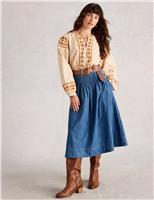 Denim Midi Skirt