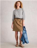 Cotton Rich Knee Length A-Line Skirt