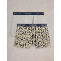 White Stuff 2 Pack Cotton Rich Patterned Boxers Grey Mix