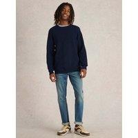 Pure Cotton Textured Crew Neck Jumper