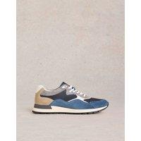 White Stuff Suede Lace Up Trainers Navy Mix