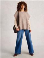 Diamond Stitch Poncho With Wool