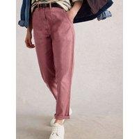 White Stuff Cotton Rich Straight Leg Chinos with Linen Pink