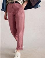 White Stuff Cotton Rich Straight Leg Chinos with Linen Pink