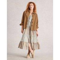 White Stuff Denim Collared Raglan Sleeve Jacket Natural