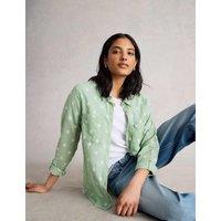 White Stuff Pure Cotton Striped Shirt Green Mix