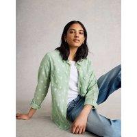 White Stuff Pure Cotton Striped Shirt Green Mix