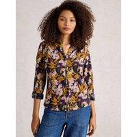 Pure Cotton Printed V-Neck Shirt
