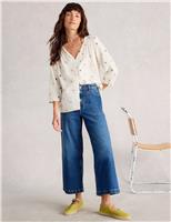 White Stuff Pure Cotton Floral Top Yellow Mix