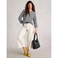 Pure Cotton Striped Crew Neck Top
