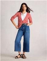 Cotton Linen Blend Button Front Cardigan